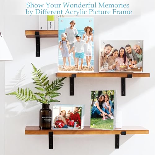 1 Pack 8x10 Acrylic Picture Frames, Premium Acrylic Photo Frame, Double-Sided Magnetic Picture Frames Clear Thickness Lucite Frameless Transparent Square Frame Gift for Home Office Desktop Display - size: 8X10-1