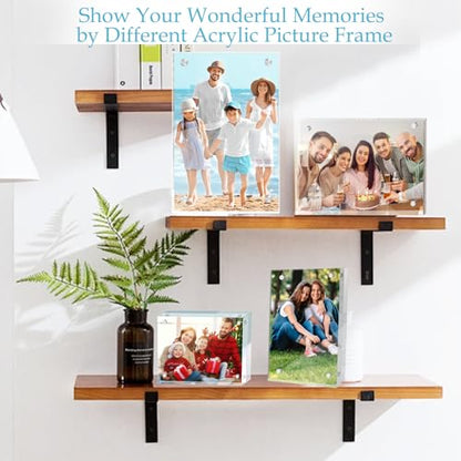1 Pack 8x10 Acrylic Picture Frames, Premium Acrylic Photo Frame, Double-Sided Magnetic Picture Frames Clear Thickness Lucite Frameless Transparent Square Frame Gift for Home Office Desktop Display - size: 8X10-1