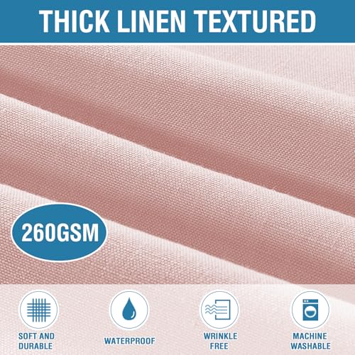 H.VERSAILTEX Linen Textured Table Cloths 54 x 54 Inch Solid Tablecloth Waterproof Table Cover for Dining Buffet Feature Soft and Thick Fabric, Baby Pink - color: Baby Pink, size: 54" x 54" (Square)