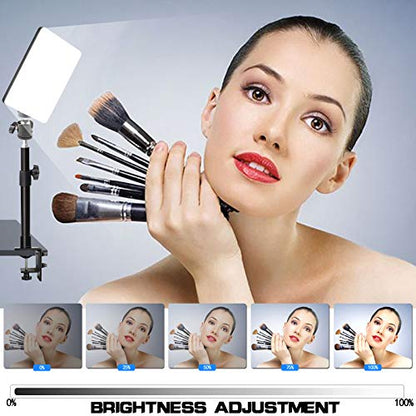 LED Desk Bi-Color Video Light, Key Light with C-Clamp Stand, 2700K-5700K Dimmable, Wireless Remote, Studio Photography Lighting