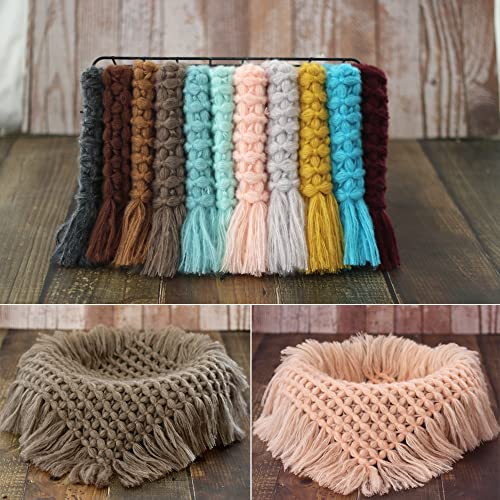 Newborn Baby Photography Props Blanket Posing Aid for Girl Boy Photo Shoot Baskets Filler Posing Stuffer Background Blanket (Grey Camel) - color: Grey Camel