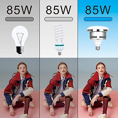 Skytex 2Pack 85W Photography Light Bulb 2700-6400K Colour Temperatures Dimmable Tricolor LED Bulbs Softbox Bulb in E27 Socket for Photography Photo Video Studio Lighting Softbox - style: 2 pack led85w