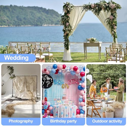 10x8.5ft(WxH) Upgraded Heavy Duty Backdrop Stand, Pipe and Drape Stand Kit with Cross Base, Photo Background Stand for Parties, Wedding, Photography-Quick Installation