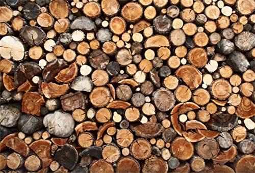 AOFOTO 12x8ft Chopped Wood Stacked Backdrop for Photography Vintage Timber Background Firewood Log Pile Lumber Photo Studio Props Adult Kid Boy Artistic Portrait Rustic Scene Video Drop Wallpaper - size: 12x8ft