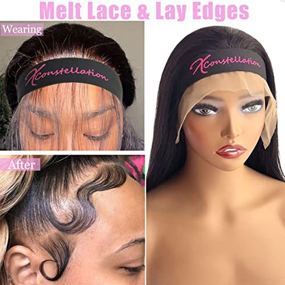 Elastic Wig Bands for Edges, Baby Hair, Keeping Wigs in Place, and Sewing Edges - 2 PCS, BlackPink - color: Black+Pink, size: 1 Count (Pack of 4)
