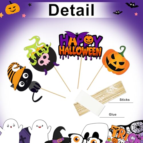 Halloween Photo Booth Props for Party Decorations Kit Photo Backdrop 7x5ft Happy Halloween Backdrops Kids Photoshoot Banner Scene Setter