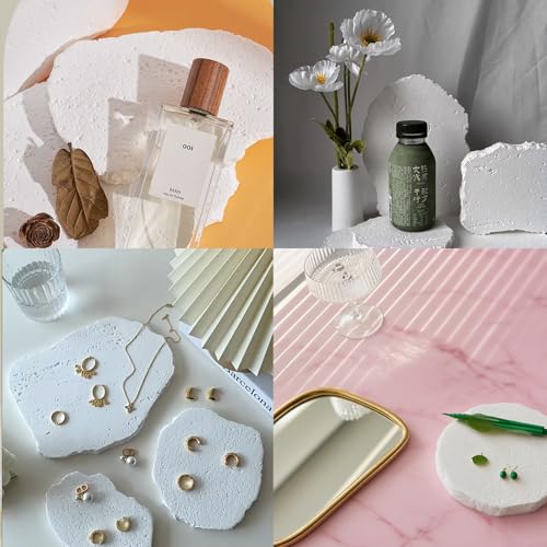 3PCS Photography Background Props Irregular Aromatherapy Gypsum Geometric with Holes Props for Food Jewelry Photoshoot Waterproof White Product Cosmetics Fragrance Photo Prop - color: white-2
