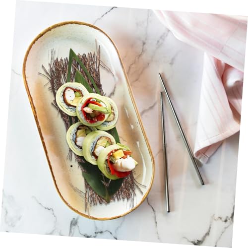 6pcs Sushi Fence Decor for Restaurant Japanese Sashimi Plate Food Photography Props Tray for Seafood Display and Tabletop Decoration