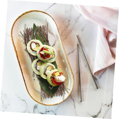 6pcs Sushi Fence Decor for Restaurant Japanese Sashimi Plate Food Photography Props Tray for Seafood Display and Tabletop Decoration