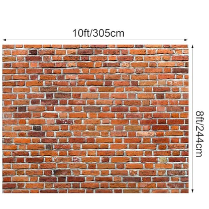 VitalCozy 10x8ft Christmas Red Brick Wall Backdrop for Photoshoot Polyester Fabric Brick Backdrop Background Wallpaper for Fireplace Home Decoration Newborn Birthday Wedding Party - size: 8 x 10 ft