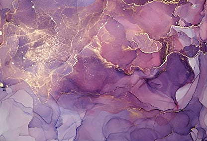 Yeele 12x8ft Marble Texture Backdrop Abstract Purple and Gold Luxury Elegant Marble Grain Photography Background for Wedding Bridal Shower Birthday Party Decor Girl Woman Portrait Photo Shoot Props - size: 12x8ft
