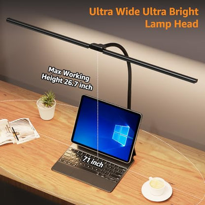 ShineTech LED Desk Lamp for Home Office, Ultra Bright Clamp Light with Flexible Gooseneck, 25 Lighting Modes, Eye-Caring Architect Lamp for Dual Monitors, Reading & Gaming Setup - color: 5CCT in One (3000K/3500K/4000K/5000K/6000K)