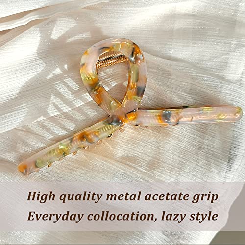 Big Butterfly Hair Claw Clips - Acetate & Metal 4.7" Large Hair Accessories for Women & Girls - 3 Pcs - color: AcetateHairClip2