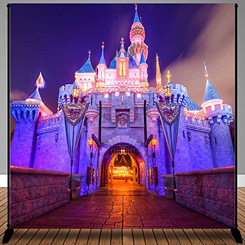 10x10Ft Fantasy Castle Night Scene Backdrop for Children Birthday Party Photo Video Studio Props BJLSME17 - size: 10x10Ft