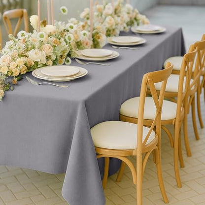Tablecloths 60x102 Inches Textured Fabric,Natural Water Resistant Spill Proof Table Cloth Table Covers for Dining, Wedding and Parties，Grey - color: Grey, size: 60" x 102" (Rectangular)