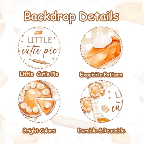 Little Cutie Pie Baby Shower Decorations a Little Cutie Pie is on The Way Backdrop Cutie Pie Photography Background for Cookie Baking Themed Sweet as Pie Baby Shower Photo Booth Props 5x3ft
