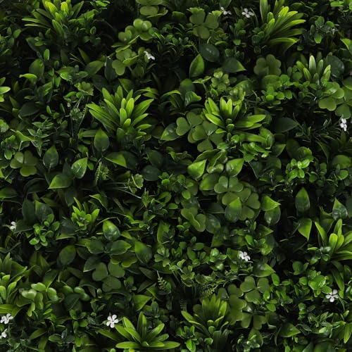 3rd Street Inn Greenery Panel - Artificial Hedge Wall - Fake Plant Wall Backdrop - Privacy Screen - Interlocking Panels - Indoor Outdoor Décor (12, Jasmine Mix) - color: Jasmine Mix