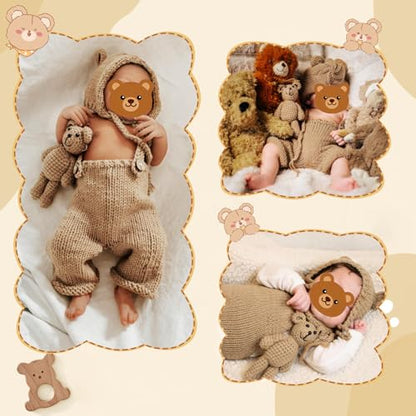 BLUETOP Cute Newborn Photography Outfits Boys Girls Baby Costume Set - style: 08 Bear Overalls