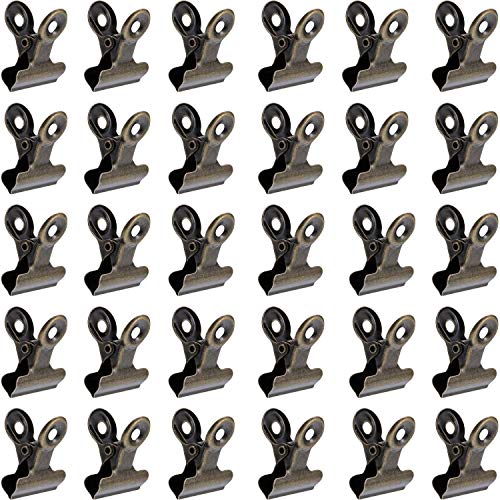 Boao 100 Pcs Mini Cyan Bronze Metal Clips Small Cyan Bronze Binder Clips Bulk for Photos, Maps, Drawings, Art Work, Papers, Price Tag, 0.87 Inch - color: Cyan Bronze