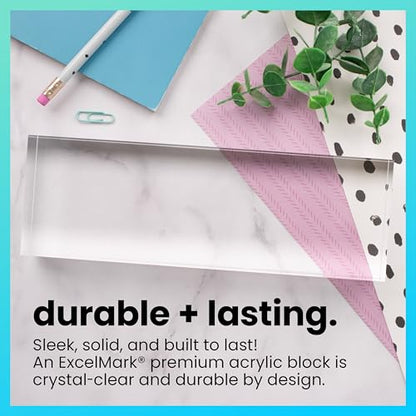 ExcelMark Blank Clear Acrylic Block (3 x 9, inches)