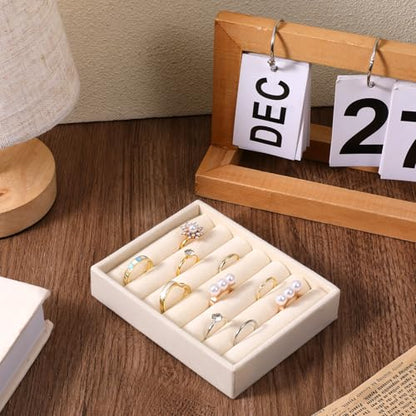 2pcs Ring Holder Display 6 Grid Jewelry Drawer Organizers Trays Small Ring Organizer for Jewelry Rings TrayRings Holder Display Tray Necklace Insert Holders Case for Girl Store Selling or Home Show