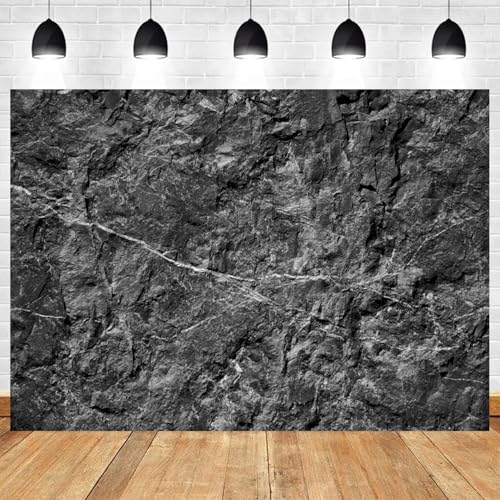 5x3ft Black Stone Texture Backdrop Natural Rock Pattern Photography Background for Product Photoshoot Professional Studio Photo Prop for Social Media Content Creation Home Office Wall Decor - color: color 2, size: 5x3ft