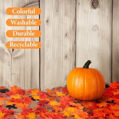 MAQIHAN 350PCS Fall Maple Leaves - Autumn Fall Maple Leaf Garland hojas de otoño para decorar Foliage Artificial Table Decoration Faux Fake Loose Leaves Outdoor Decor Halloween Thanksgiving Photo Prop
