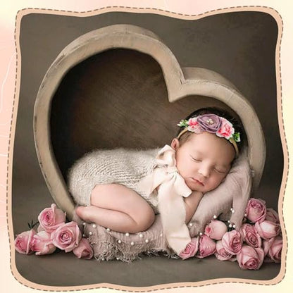 Buryeah 7 Pcs Baby Photoshoot Props Wrap Kit Includes 3 Pcs 66.9 x 35.4'' Newborn Photography Props 4 Pcs Baby Flower Headband Photo Supplies for Boy Girl Infant Toddler