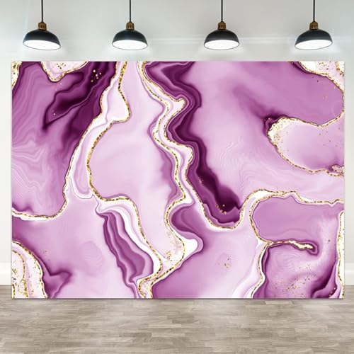 7x5ft Purple Marble Backdrop with Gold Foil Abstract Fluid Art Background for Photography Party Decorations Wall Art Boho Aesthetic Backdrop - color: Color 24, size: 7x5ft
