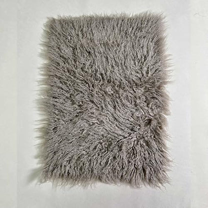Newborn Photo Props Faux Fur Soft 29.5x19.7 inch Baby Boy Girl Photo Blanket Studio Backdrop Photo Mat Pink (29.5x19.7 inch Almost Mauve) - color: Almost Mauve