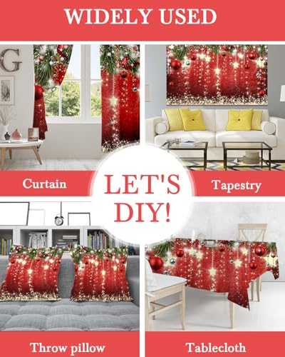 Mocsicka Christmas Backdrop Red Ball Xmas Merry Christmas Party Decorations for Family Holiday for Photography Photo Booth Props (Red, 8x6ft(96"x72")) - size: 8x6ft(96"x72")