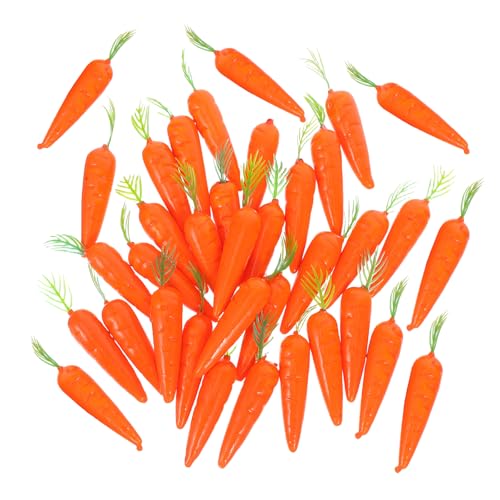 LUOZZY 150pcs Mini Artificial Carrot Decorations Funny Foam Fake Vegetables for Easter Home Kitchen Party DIY Photography Props