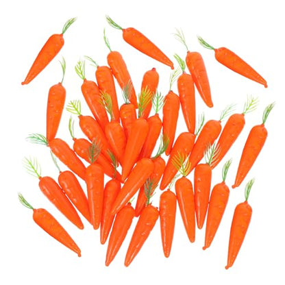 LUOZZY 150pcs Mini Artificial Carrot Decorations Funny Foam Fake Vegetables for Easter Home Kitchen Party DIY Photography Props