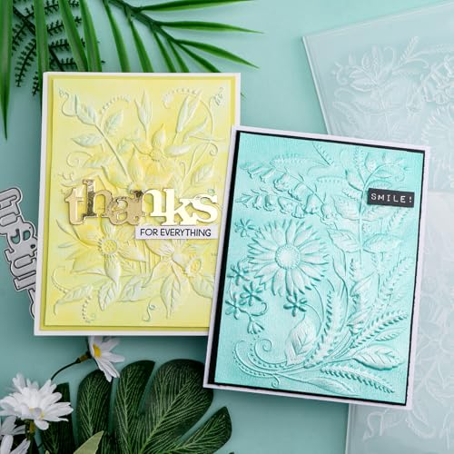 BAOFALI 4PCS 3D Embossing Folder Christmas Blossom Leaf Jingle Bells Textured Impressions Background Plastic Folder Template for Card Making Scrapbooking Embossed Cardstock Plates Paper Craft Supplies - color: Blossom Leaf