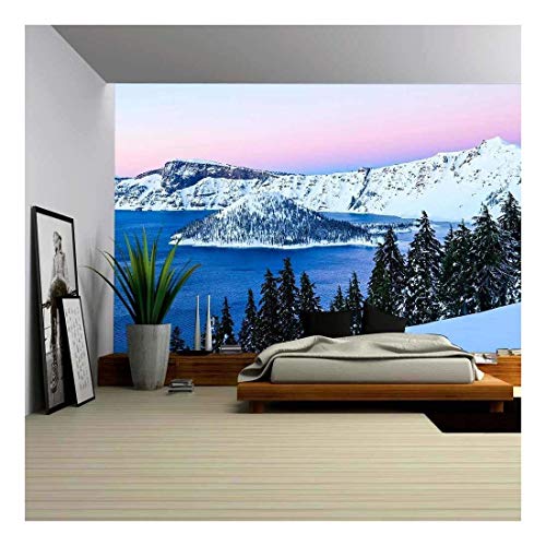 wall26 - Lake Oregon - Crater Lake National Park - Removable Wall Mural | Self-Adhesive Large Wallpaper - 66x96 inches - color: Artwork - 25, size: 66"x96"
