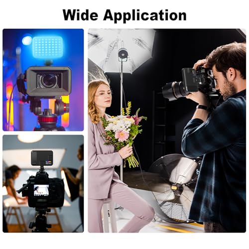 Hagibis RGB Camera Light,360°Full Color Portable Video Light LED Photo Light w Cold Shoe,2200mAh Rechargeable CRI97+,20Effects Lighting for Photography/Advertising Poster/Short Film (RGB-Black)