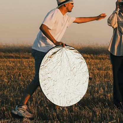Cabilock 5-in-1 Folding Light Reflector 60cm Portable Photography Reflective Board with Carrying Bag for Studio and Outdoor Photo Lighting Accessories