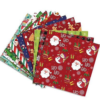 VIVIQUEN 24 Pack Christmas Double-Sided Paper, 12-inches Classic Red Green Textured Scrapbook Paper Xmas Craft Folded Flat for DIY Background Card Making Photo Album Decor