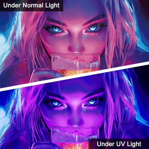 WEBEEDY Black Light Cool Anime Girl Tapestry for Bedroom, UV Reactive Aesthetic Tapestry Glow in The Dark Party Backdrop Decoration for Dorm Living Room Home Photo Shoot Prop (59"x51"/150x130cm)
