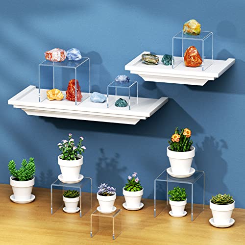 NIUBEE 2 Set Acrylic Risers Display for Funko POP Figures,Clear Cake Stands for Candy Dessert Table Decorations-3"x4"x5" - size: (3,4,5)" x2Set