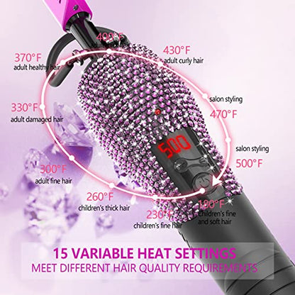 DAN Technology 500 hot Comb Electric for Wigs, Diamond Heating Comb, 60 Min Auto-Off & 7 Temperatures Adjustable Purple hot Comb, Professional Pressing Combs for Black Hair - color: Purple