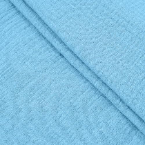 Womens Shirts Cotton Linen v Neck Short Sleeve Blouses Casual Loose Fit Textured Summer Pullovers Daily Wear - color: A01-light Blue, size: X-Large