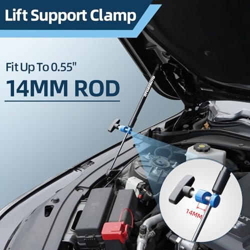 OTUAYAUTO Lift Support Clamp Hood Strut Fixing Clamps Stay Holder Automotive Tools for Tailgate Hatch Car Trunk 10mm Blue (Pack of 2)