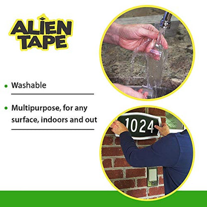 ALIEN TAPE Nano Double Sided Tape 60 Feet, 6 Rolls - Multipurpose Removable Adhesive Transparent Grip Mounting Tape Washable Sticky - Heavy Duty for Crafts, DIY Projects, Home Repairs - As Seen On TV - size: (6 Rolls - 60 Feet)