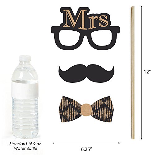 Big Dot of Happiness Better Together - Wedding Photo Booth Props Kit 20 Count