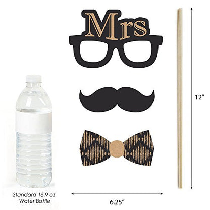 Big Dot of Happiness Better Together - Wedding Photo Booth Props Kit 20 Count