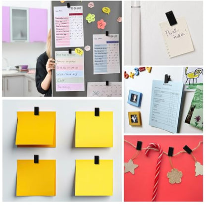20 Pack Black Self Adhesive Clips for Photo Sticky Wall Tapestry Clamp Wall Hanging Clips, for Hanging Poster Photo Office Decorations