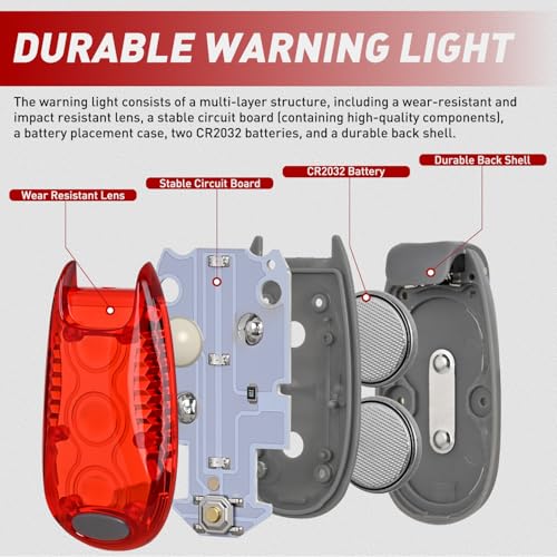 Nilight LED Safety Light 4PCS Red Marine Navigation Bike Tail Lights Three Modes Waterproof Reflective Gear Clip On Flash Strobe Indicator Lamp for Night Boating Fishing Cycling Jogging - color: 3LED Safety Light-Red