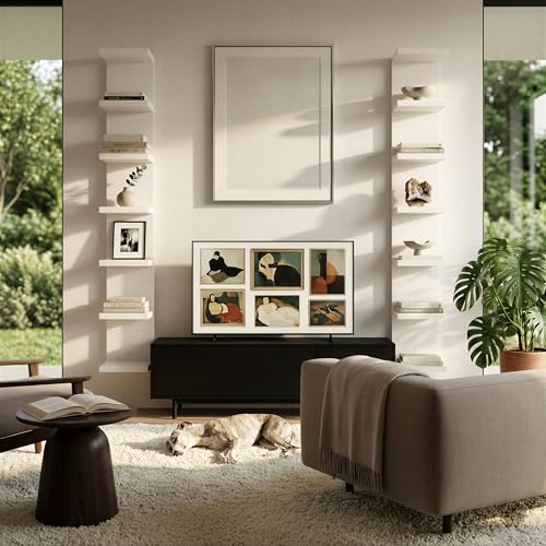 7 Tier Wall Shelf Unit & Lack Shelf, Versatile Floating Shelves for Wall, Bedroom Book Shelf, Vanity Display Shelves, Tall Decorative Shelving Unit, Long Shelves for Storage White - style: 7 tier wall shelf -White