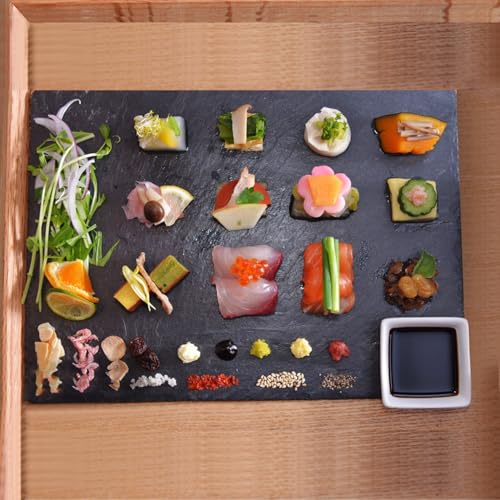 3 Pack 12 x 16 Inch Slate Cheese Boards, Black Square Slate Charcuterie Boards, Natural Charcuterie Stone Plates for Parties, Gifts, and Special Events, Cheese, Sushi, Food. - size: 3 Pack 12 x 16 Inch